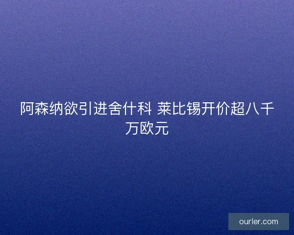 阿森纳欲引进舍什科 莱比锡开价超八千万欧元